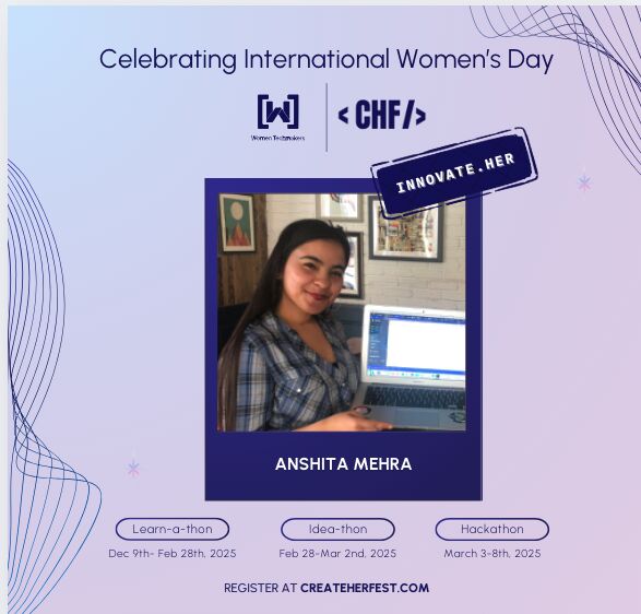CreateHER Fest feature celebrating Anshita Mehra on International Women's Day